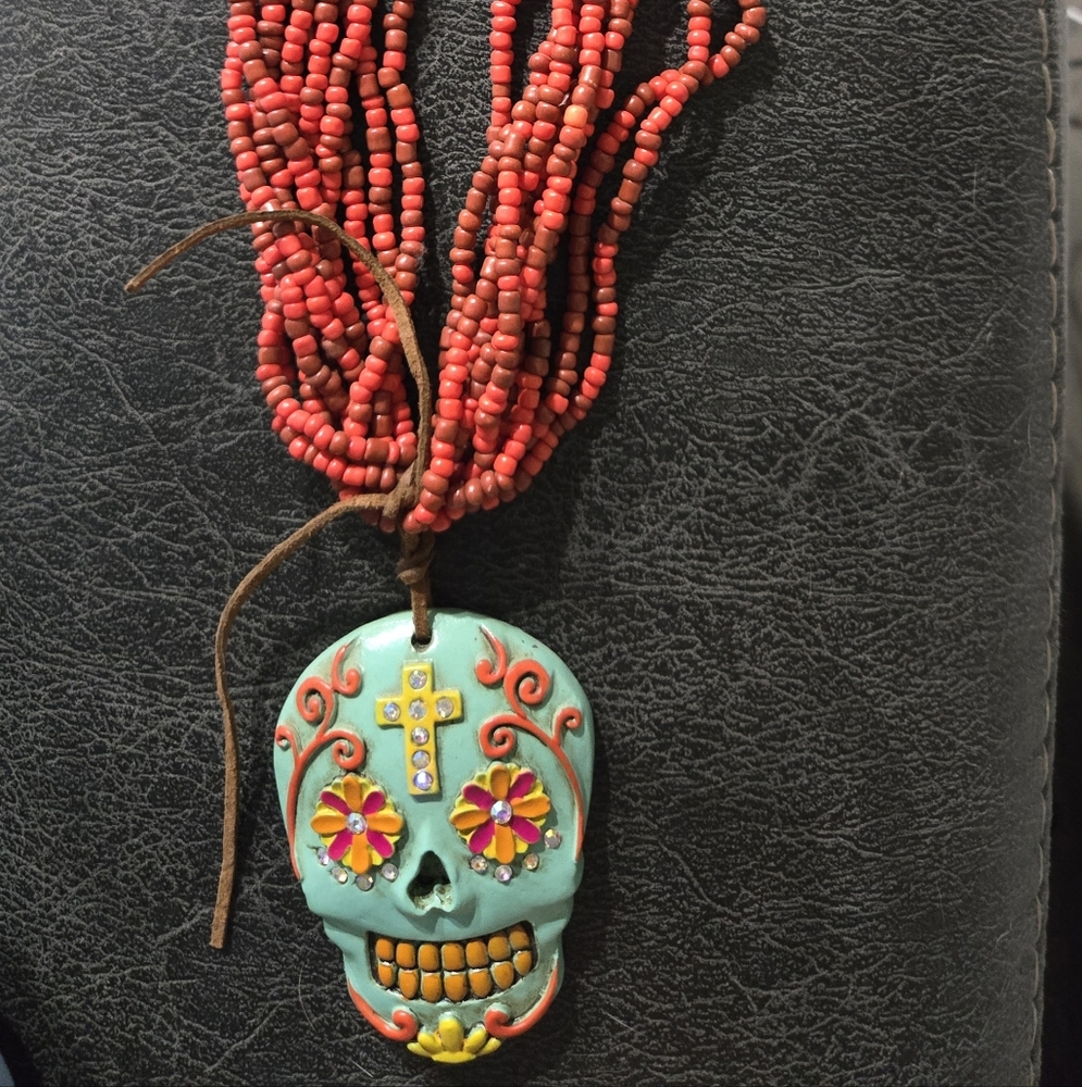 Colorful Skull Pendant Necklace